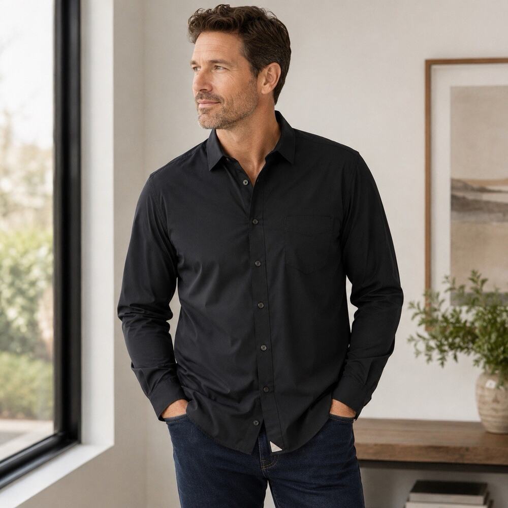 UNTUCKit Gironde Shirt Mens XXL Black Stretch Performance Button Up Oxford